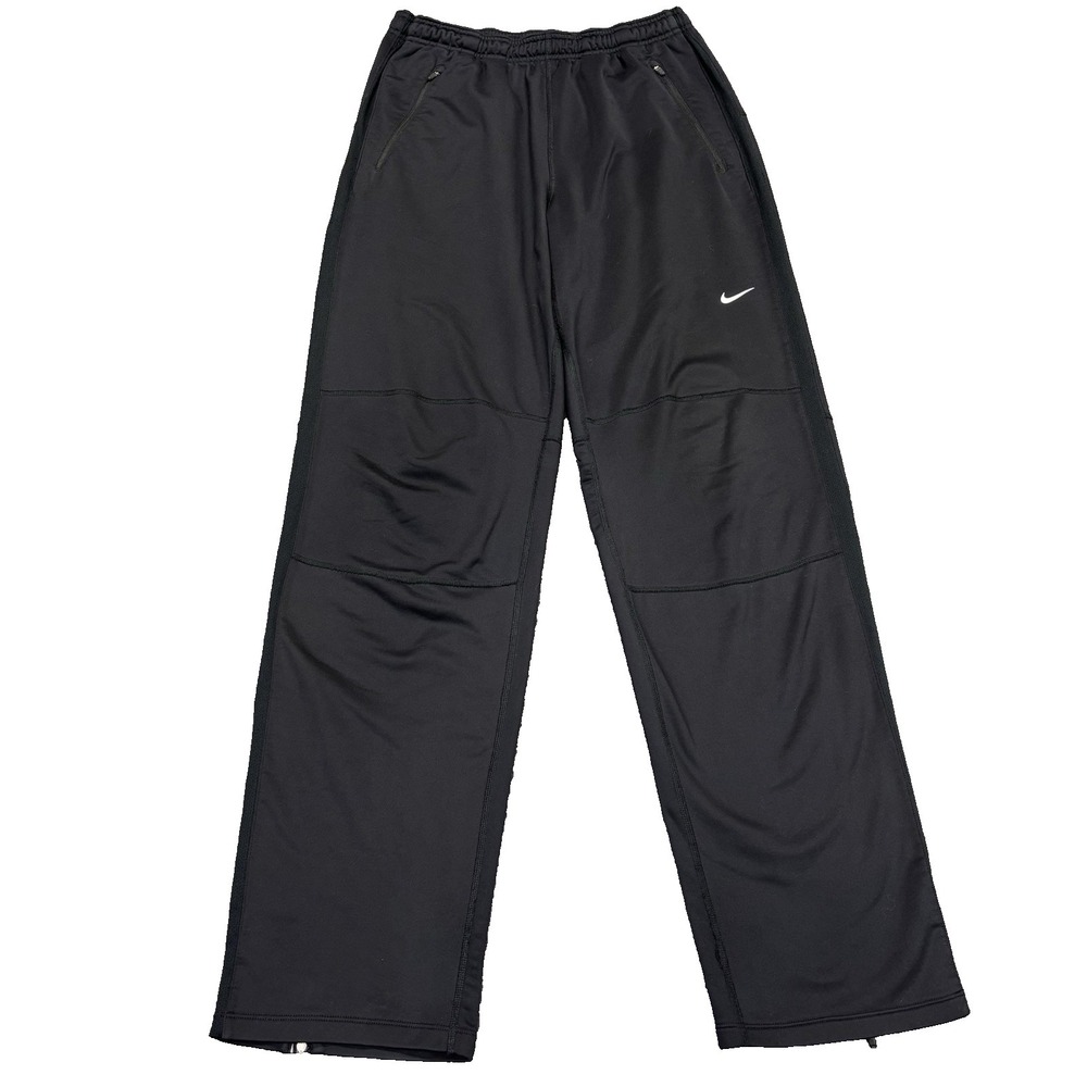 Nike Running club fleece Joggers Mens M Dri-Fit black Ankle Zip Reflective